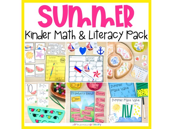 Summer Activities for Kids Kindergarten Math & Literacy