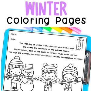 Winter Coloring Pages Coloring Book for Kids Digital Download, Christmas Coloring Pages for Kids, Saint Nicholas Hanukkah Kwanzaa Winter