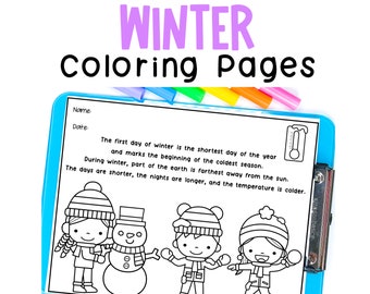 Winter Coloring Pages Coloring Book for Kids Digital Download, Christmas Coloring Pages for Kids, Saint Nicholas Hanukkah Kwanzaa Winter