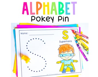 Alphabet Push Pin Activities | Montessori Pinning Work for Preschool PreK Kindergarten | Letter of the Week Fine Motor Practice