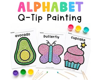 Alphabet Q-Tip Painting Activities | Fine Motor Dot Painting for Preschool PreK Kindergarten | Letter of the Week Alphabet Practice