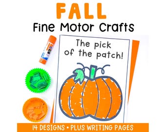 Fall Fine Motor Crafts | Preschool Crafts & Tear Art Activities | Autumn Worksheets for Pre-K Kindergarten