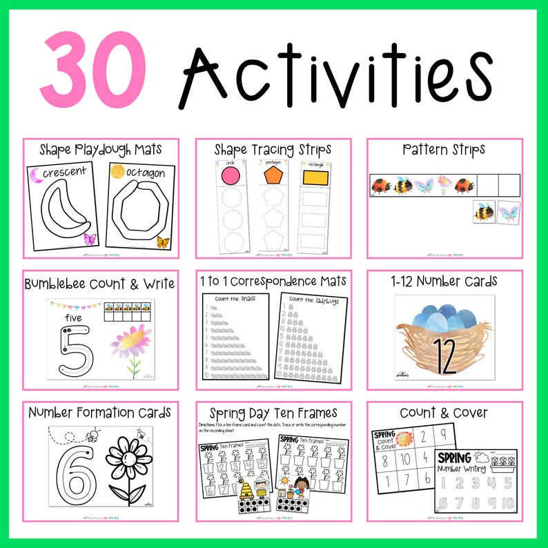 spring learning activities printable curriculum pack