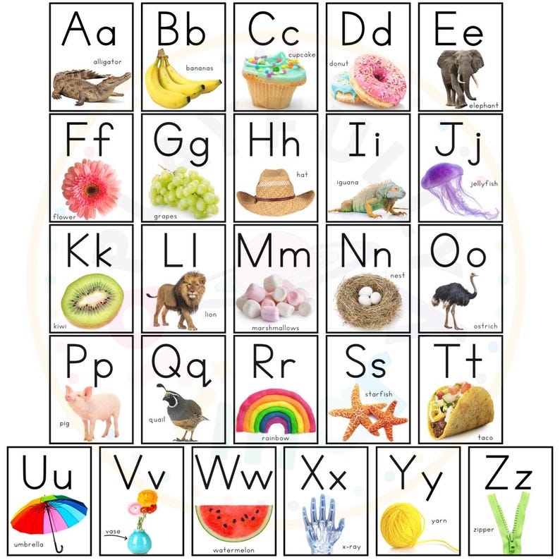 Alphabet Posters for Classroom Decor, Elementary Kindergarten Preschool PreK Classroom Posters, Printable Alphabet Line Classroom Wall Decor