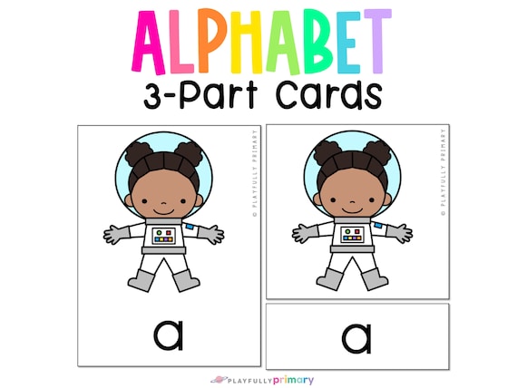3-Part Cards Montessori Alphabet Learning Letters for Toddlers Printable