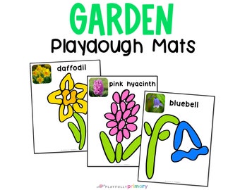 Spring Flower Garden Playdough Mats | Play Doh Activity Sheets | Printable Play Dough Cards for Kids