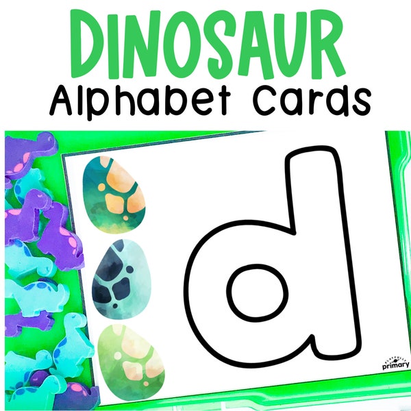 Dinosaur Alphabet Playdough Mats, Dinosaur Egg Loose Parts Play, Dinosaur Fine Motor Task Box Cards, Preschool Dinosaur ABC Flashcards,