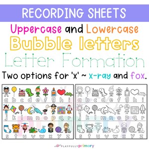 May include: Two printable worksheets for practicing uppercase and lowercase letter formation. Each worksheet features a different way to trace the letter 'x' - one with an x-ray image and the other with a fox. The worksheets include a variety of colorful illustrations.