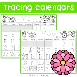 May Calendar 2025 Printable Calendar Tracing Worksheets, Kids Calendar ...