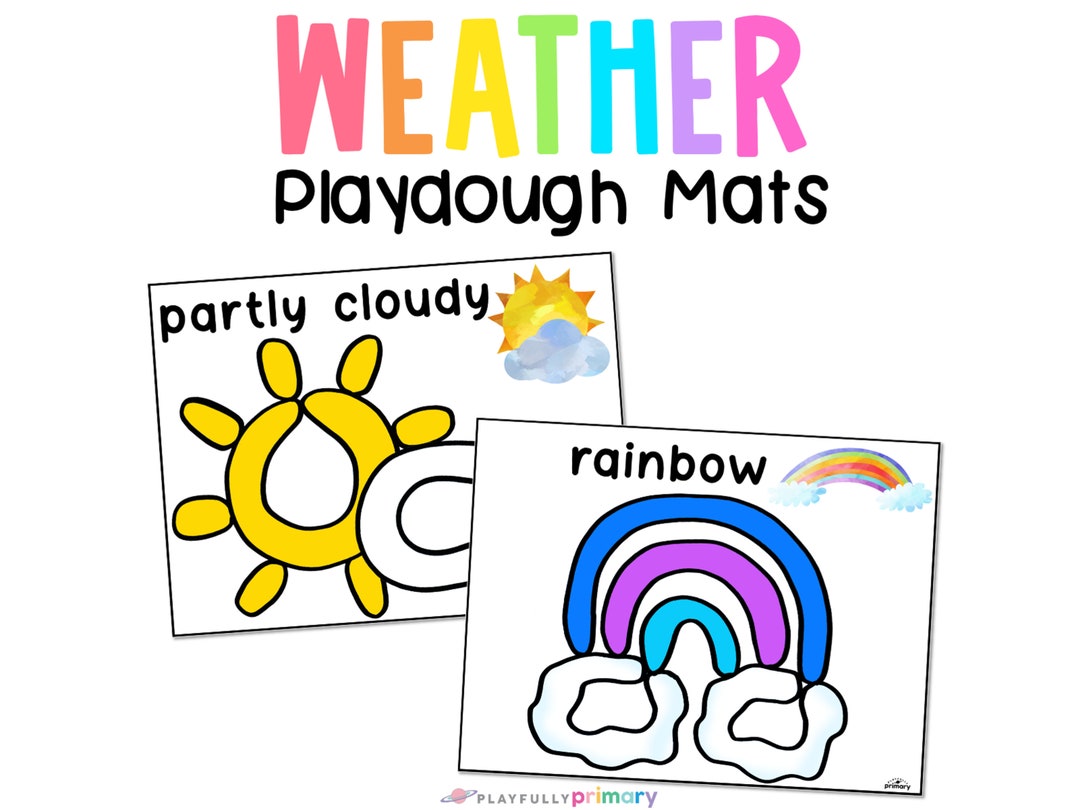 Weather Theme Playdough Mats Printable, Kindergarten Preschool Weather