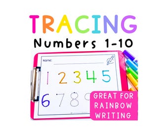 Number Tracing 1–10 Worksheets with Directional Arrows | Preschool & Kindergarten Number Writing Practice Printable PDF