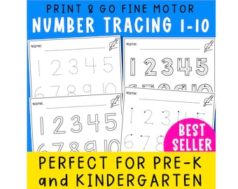 Number Tracing 1–10 Worksheets with Arrows | Printable Preschool & Kindergarten Number Writing Practice PDF