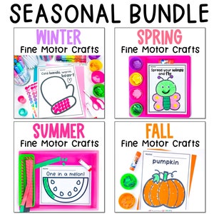 Seasonal Crafts for Kids, Kindergarten + Preschool Themes Printable Fine Motor Crafts