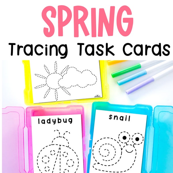Spring Tracing Worksheets for Preschool, Spring Homeschool Printable Preschool Tracing Worksheet, Spring Activities for Kids Printable
