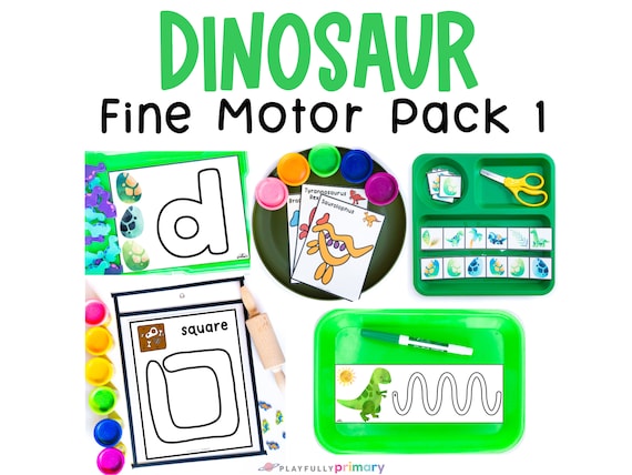 Dinosaur Activities for Kids, Dinosaur Unit Study Fine Motor Printable Worksheets, Homeschool Preschool Montessori Dinosaur Activity