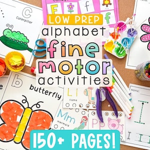 Alphabet Fine Motor Activities Bundle | Preschool Letter Crafts | Kindergarten Morning Work & Centers | Prewriting Practice
