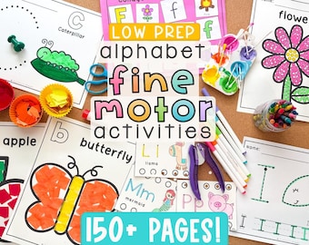Alphabet Fine Motor Activities | Preschool & Kindergarten Centers | Tracing, Prewriting Practice, Letter Crafts | Printable Toddler Activity