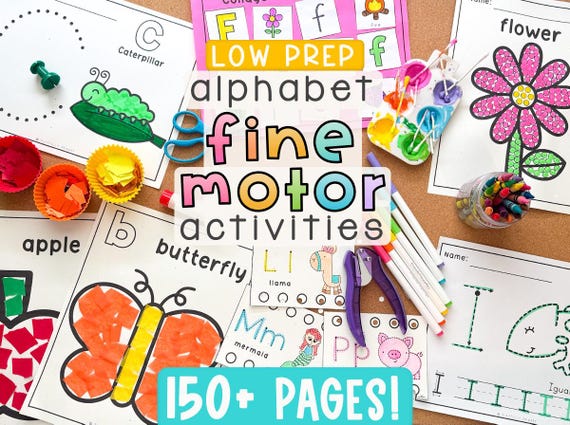 Alphabet Fine Motor Activities | Preschool & Kindergarten Centers | Tracing, Prewriting Practice, Letter Crafts | Printable Toddler Activity