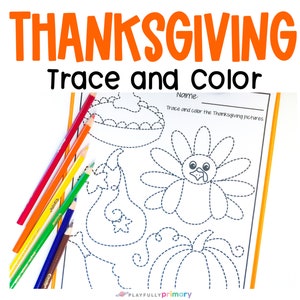 感謝祭の塗り絵（幼稚園・保育園児向け）、七面鳥の学習用プリント