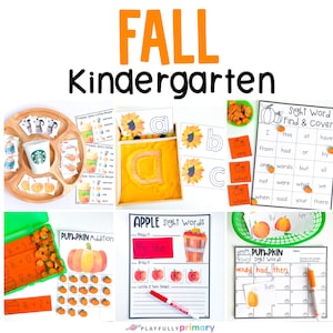 Homeschool Herbst Aktivitäten Kindergarten Bundle, Herbst Kindergarten Aktivitäten und Arbeitsblätter