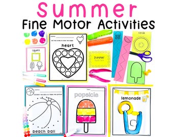 Summer Fine Motor Activities Printable | Preschool & Kindergarten Worksheets | Screen Free Homeschool Activity Pack