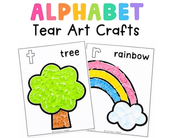 Alphabet Tear Art Activities | Fine Motor Crafts for Preschool PreK Kindergarten | Letter of the Week Paper Tearing