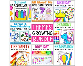 Tear Art Crafts Bundle | Kindergarten, Preschool, Pre-K Themes | Fine Motor Tear and Glue Art Activity Printables