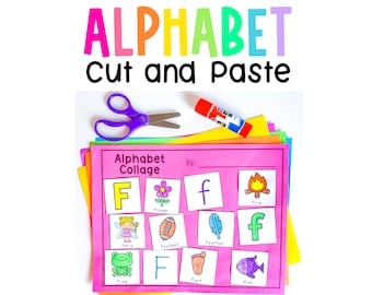 Alphabet Cut and Paste Activities | Beginning Sounds Phonics Scissor Skills Worksheets for Preschool PreK Kindergarten | Letter of the Week