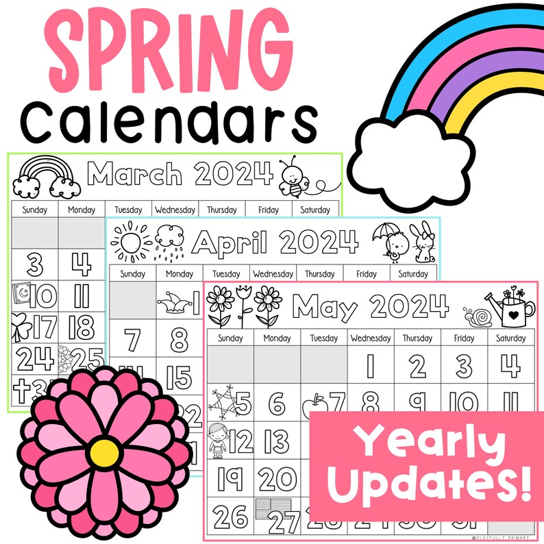 Kids Calendar Template, Calendar 2024 Printable, Blank Tracing