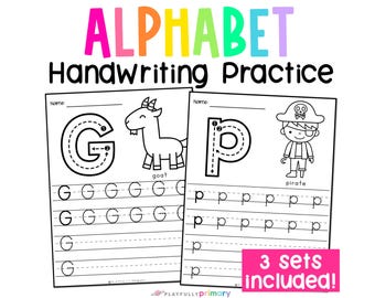 Handwriting Practice Worksheets for Kindergarten Preschool PreK Montessori Letter Formation Alphabet Lessons