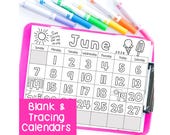 June Calendar 2026 Printable Calendar Tracing Worksheets, Calendar Traceable Kindergarten Activities, Blank Calendar Template June 2026