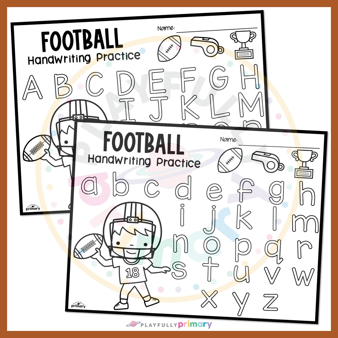 Football Alphabet Tracing Printable Handwriting Worksheet, Printable