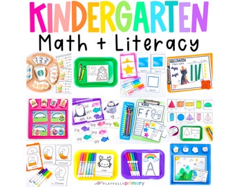Material didático para educação infantil em casa, atividades de matemática, leitura e escrita para o jardim de infância, pacote de currículo temático para o jardim de infância.