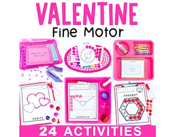 Valentine’s Day Fine Motor Activities | Preschool Scissor Skills & Cutting Practice | February Centers for Kindergarten