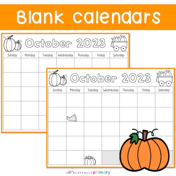 October Calendar 2023 Printable Calendar Tracing Worksheets, Kindergarten  Preschool Calendar Traceable, Blank Calendar Template October 2023 - Etsy
