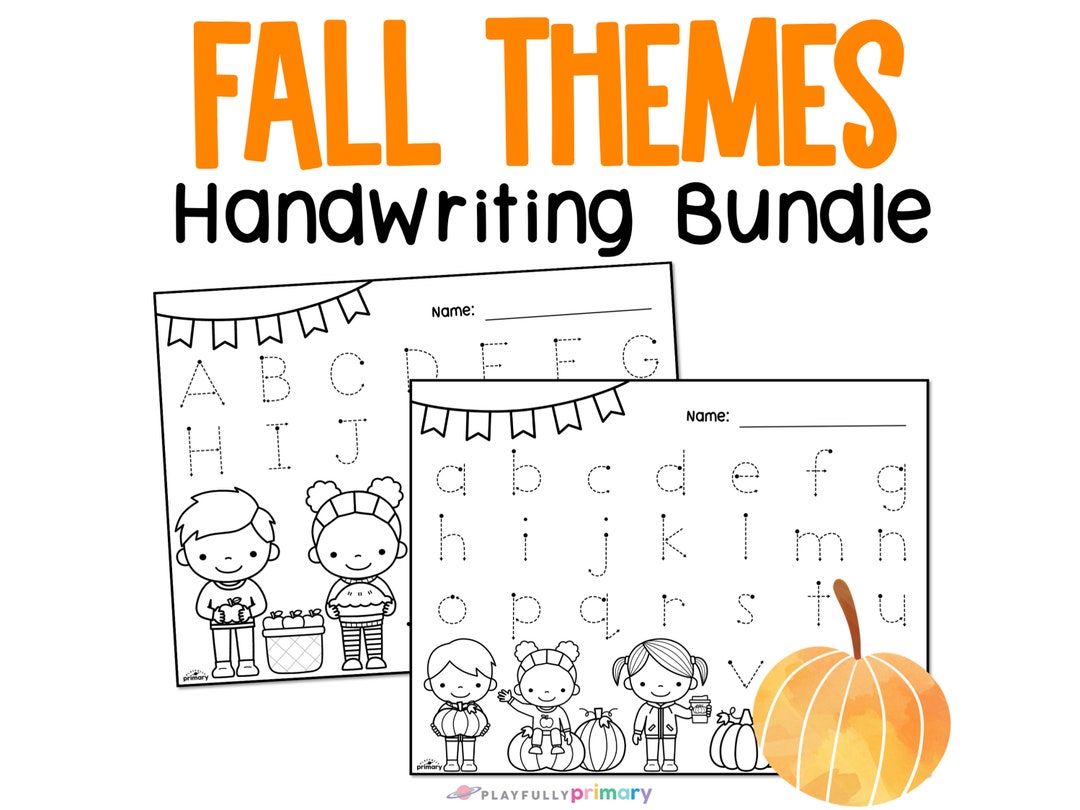 Fall Handwriting Practice, Fall Worksheets, Autumn Coloring Pages for