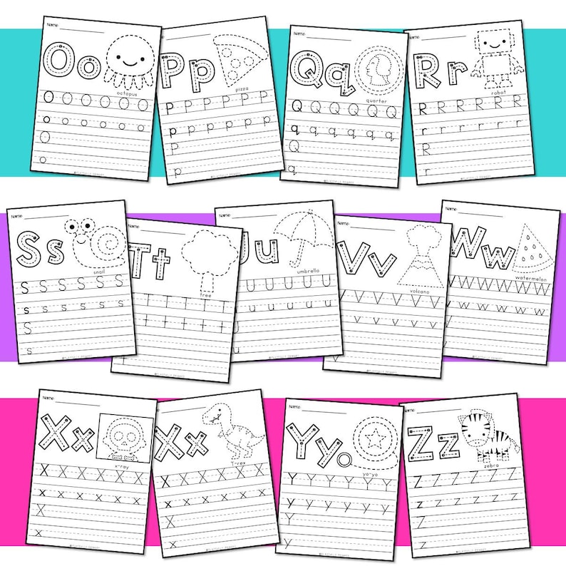 Alphabet Tracing Worksheets for Kids | Handwriting Practice Printable | Letter Formation for Kindergarten Preschool Homeschool