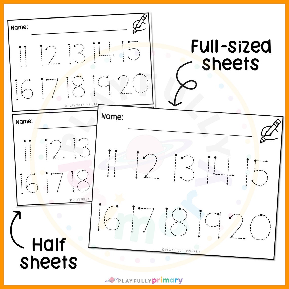 Numbers 1120 Tracing Worksheets, Montessori Teens Board Printable Etsy