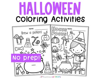 Halloween Coloring Pages for Kids, Halloween Printable Kids Activity Witch Brew Potion Pages, Halloween Coloring Sheets for Kids