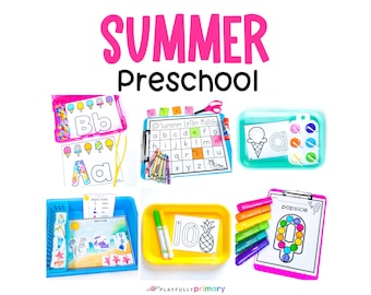Preschool Summer Bundle, Homeschool Unit Study, Summer Learning Kit, PreK Summer Work, Screen Free Kid Activities, Printable Learning Pack