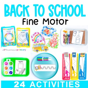 August September Back to School Fine Motor Activities Printable, Homeschool Montessori Occupational Therapy Printable Kindergarten Preschool