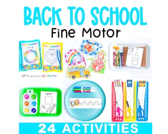Back to School Fine Motor Activities Printable | Preschool Scissor Skills & Cutting Practice Worksheets | Pre-K Kindergarten OT