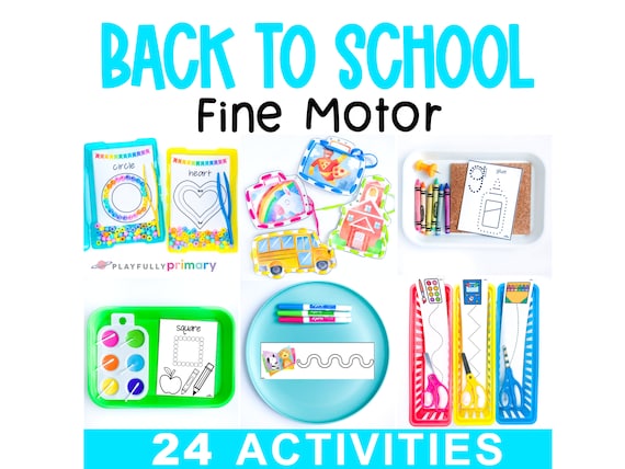 Back to School Fine Motor Activities Printable | Preschool Scissor Skills & Cutting Practice Worksheets | Pre-K Kindergarten OT