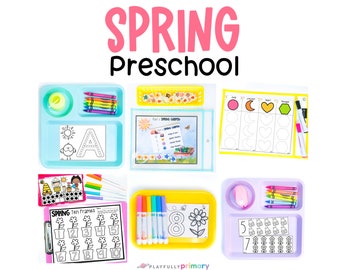 Spring Preschool Printable Bundle | Pre-K Worksheets Pack | Spring Unit Study for Homeschool