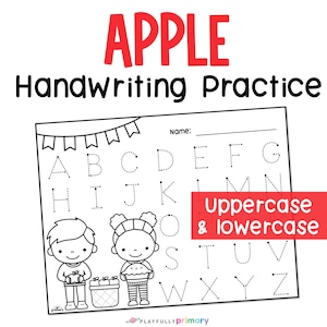Apple Unit Study Kindergarten Handwriting Practice Sheets, Apple Coloring Sheets, Kindergarten + Preschool Pumpkin Homeschool Printables