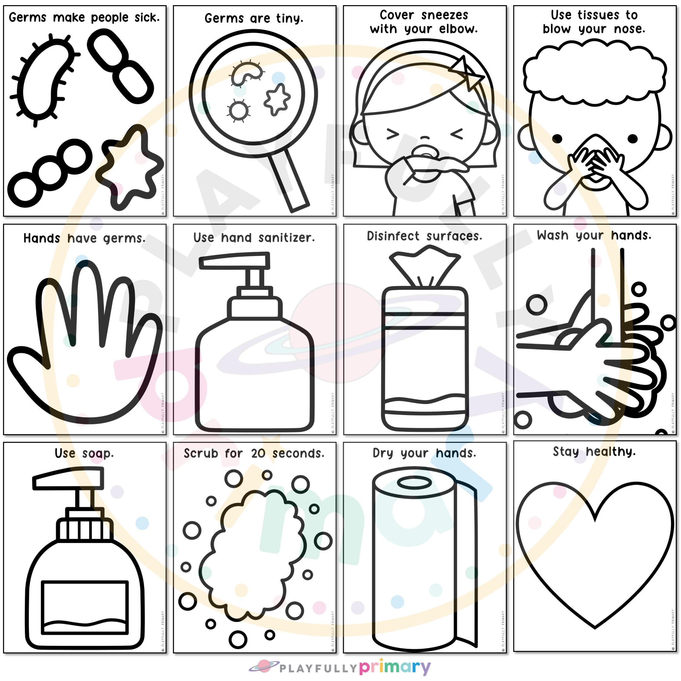 Preventing Germs Worksheet Germs Crafts for Kids Printable | Preschool Craft Templates for ...