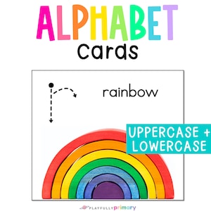 Real Photo Beginning Sounds Alphabet Tracing Practice, Real Picture Letter Formation Task Cards, Montessori Language Alphabet Flashcards