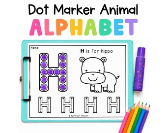 Animal Alphabet Dot Marker Printables | Bingo Dauber Printables | Uppercase + Lowercase ABC Letters | Preschool Kindergarten Worksheets