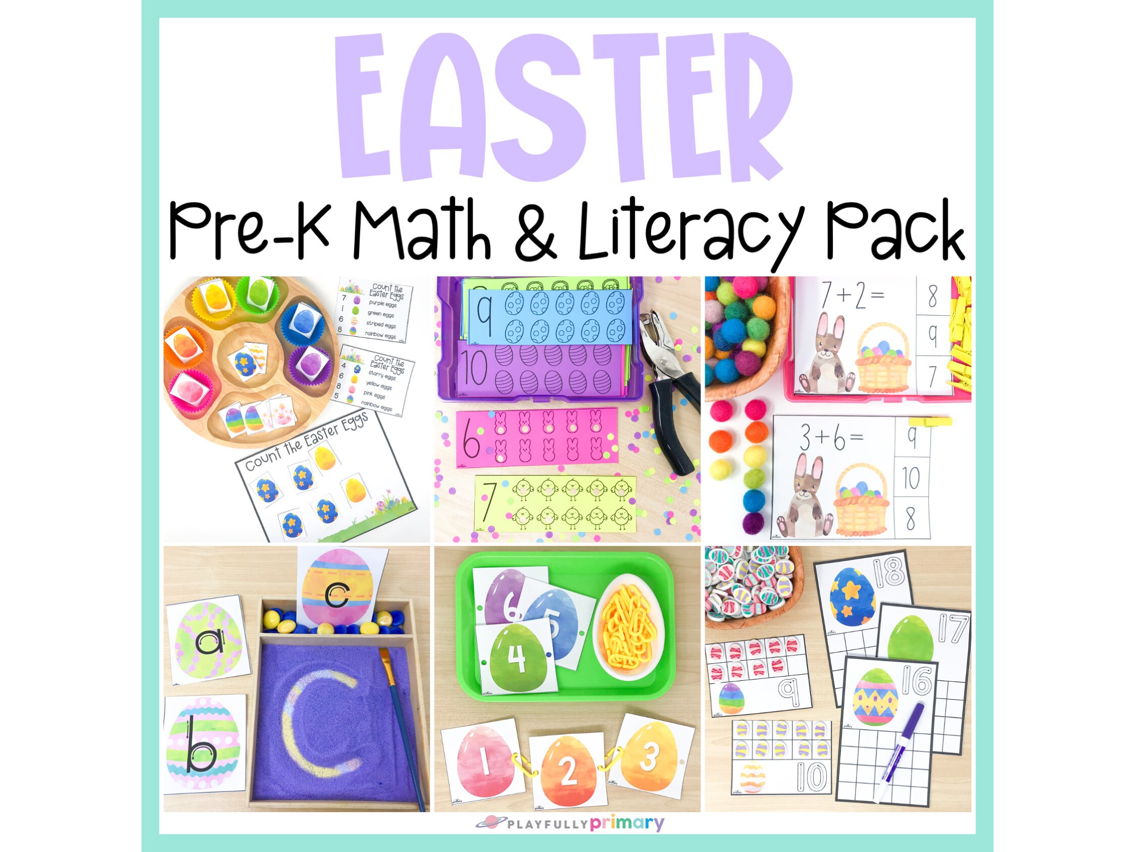 Easter Preschool Math & Literacy Homeschool Preschool | Etsy