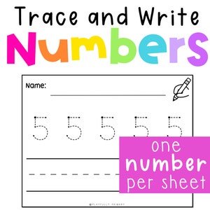 Number Worksheets 1-10, Tracing and Writing Numbers - Kindergarten Preschool PreK Montessori